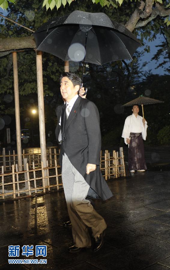 日本自民黨總裁安倍晉三參拜靖國神社